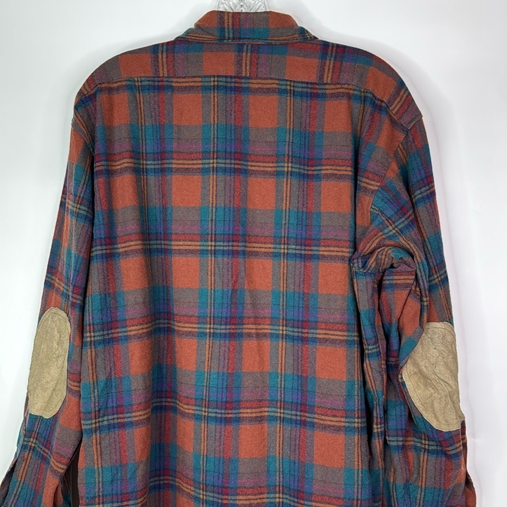 Vintage Pendleton Blue Plaid Wool Button Down Long Sleeve Shirt Large - Picture 5 of 9